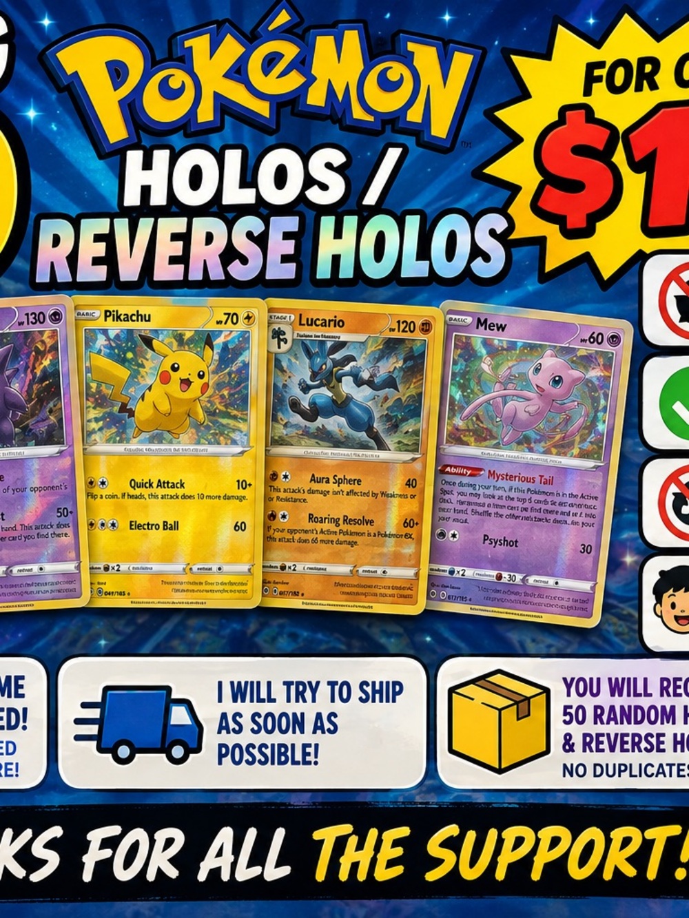 50 holos for 17$